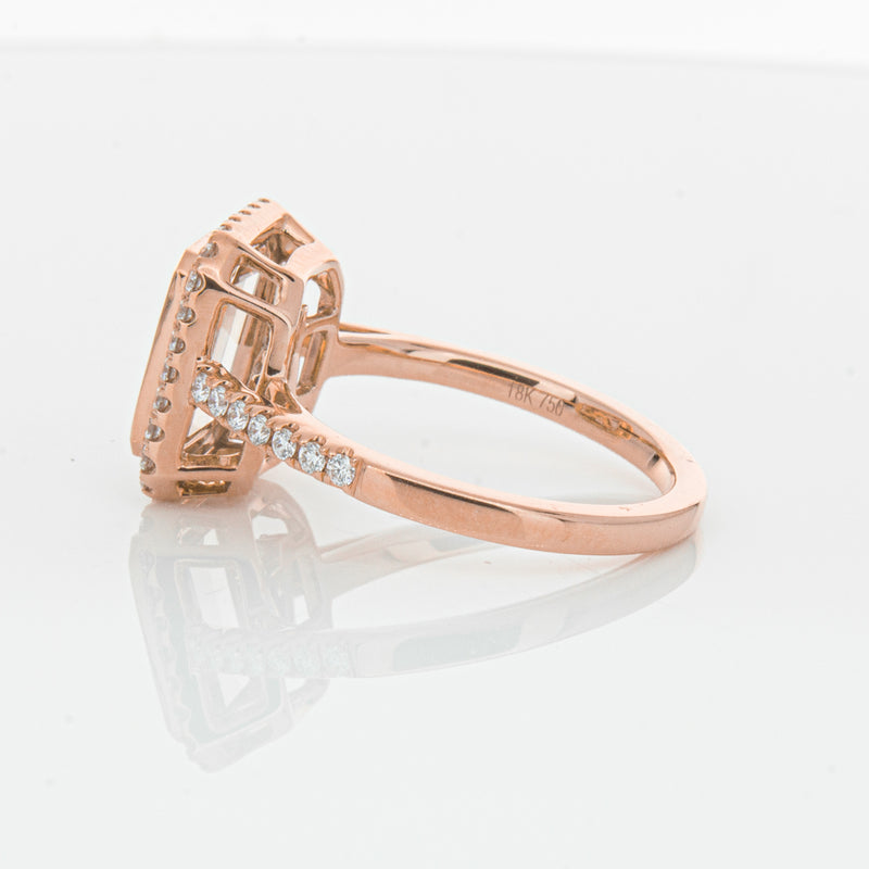 18ct Rose Gold Morganite & Diamond Ring-Ring-Walker & Hall