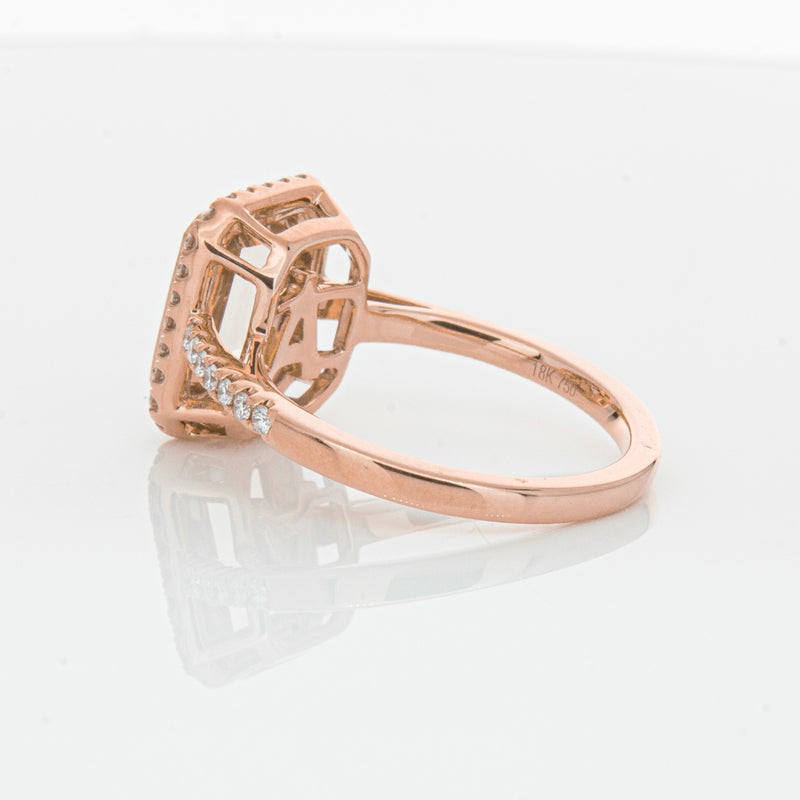 18ct Rose Gold Morganite & Diamond Ring-Ring-Walker & Hall