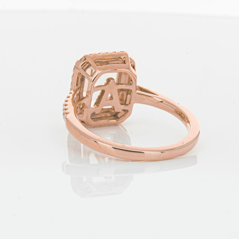 18ct Rose Gold Morganite & Diamond Ring-Ring-Walker & Hall