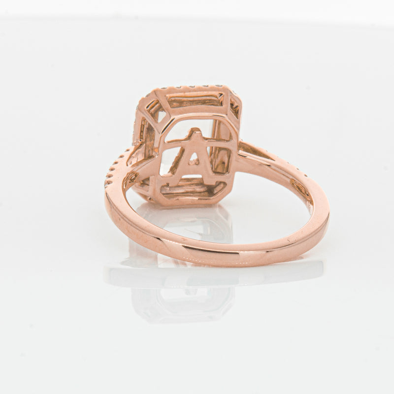 18ct Rose Gold Morganite & Diamond Ring-Ring-Walker & Hall