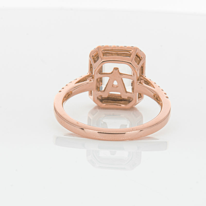 18ct Rose Gold Morganite & Diamond Ring-Ring-Walker & Hall