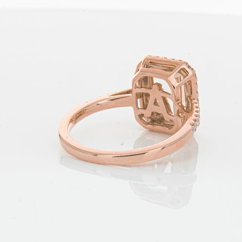 18ct Rose Gold Morganite & Diamond Ring-Ring-Walker & Hall