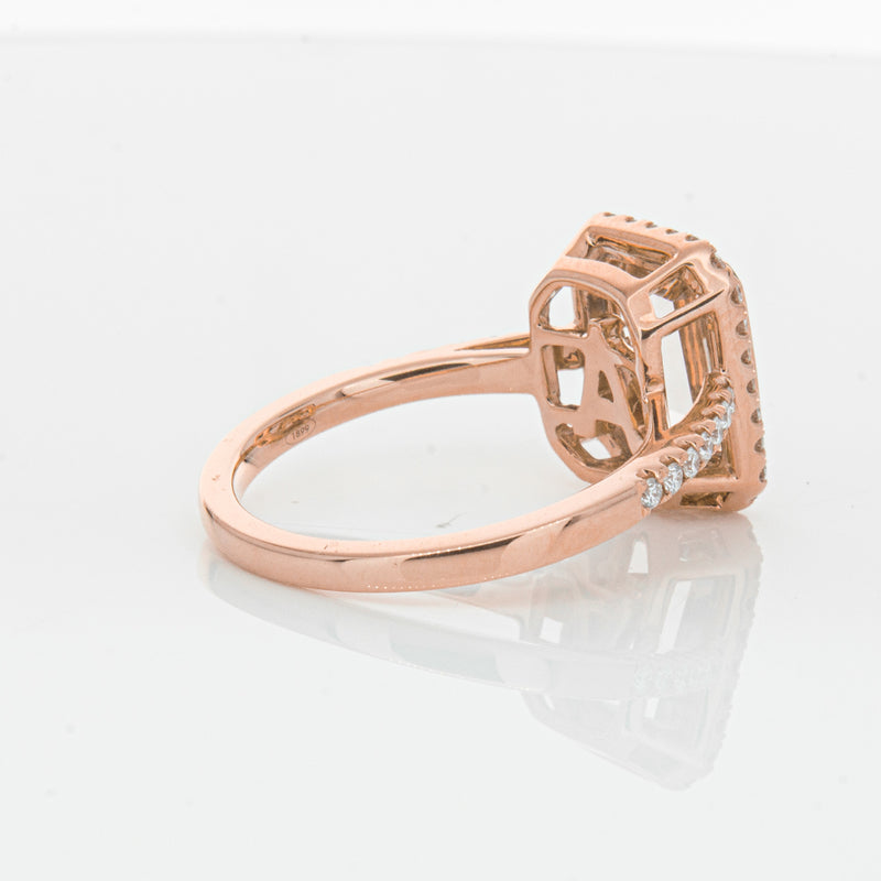 18ct Rose Gold Morganite & Diamond Ring-Ring-Walker & Hall