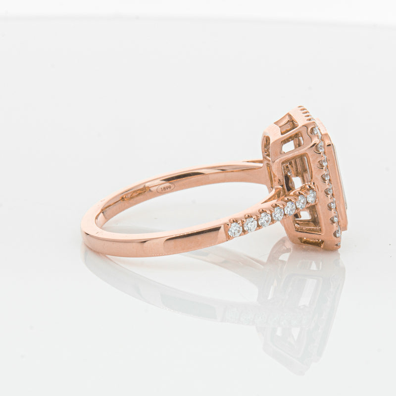 18ct Rose Gold Morganite & Diamond Ring-Ring-Walker & Hall