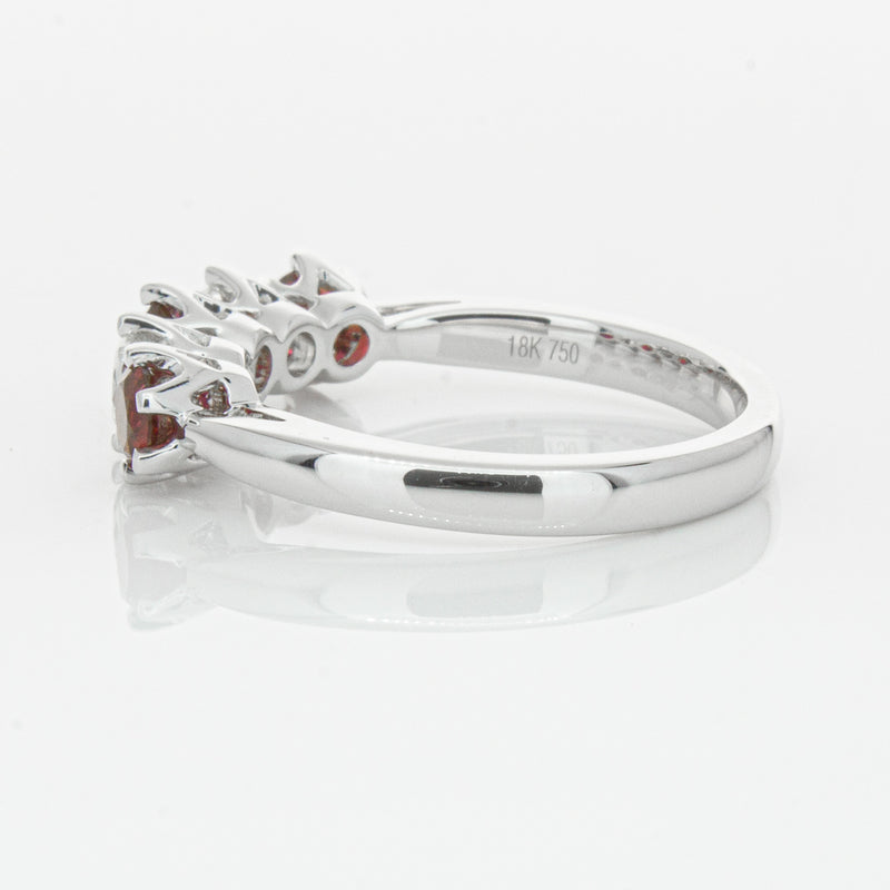18ct White Gold Ruby & Diamond Pentagon Ring-Ring-Walker & Hall