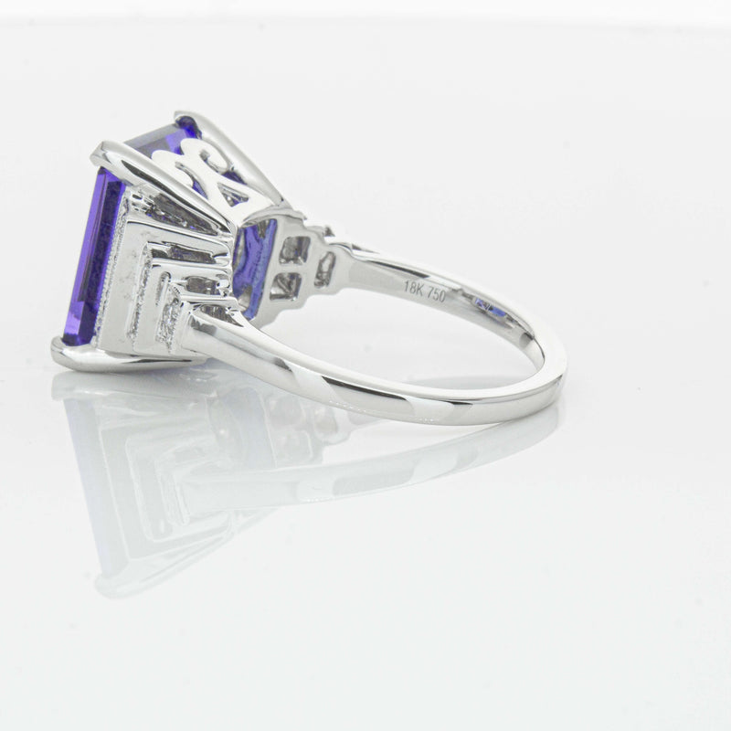 18ct White Gold 7.35ct Tanzanite & Diamond Maya Ring-Ring-Walker & Hall