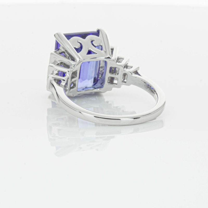 18ct White Gold 7.35ct Tanzanite & Diamond Maya Ring-Ring-Walker & Hall