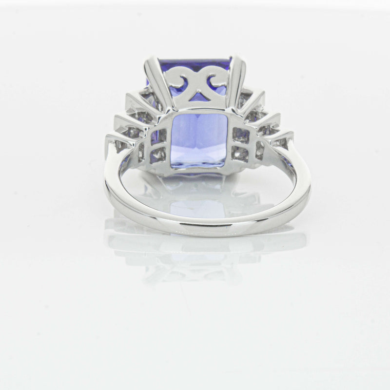 18ct White Gold 7.35ct Tanzanite & Diamond Maya Ring-Ring-Walker & Hall