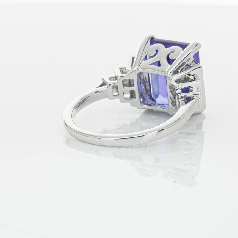 18ct White Gold 7.35ct Tanzanite & Diamond Maya Ring-Ring-Walker & Hall