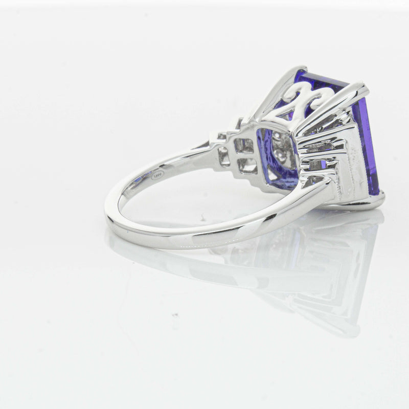 18ct White Gold 7.35ct Tanzanite & Diamond Maya Ring-Ring-Walker & Hall