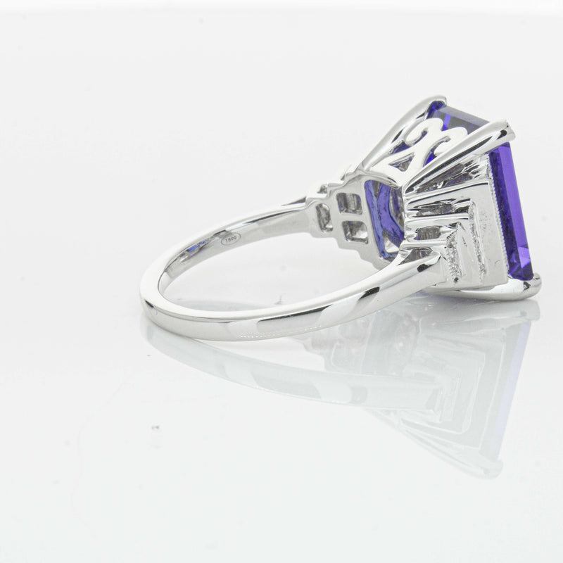 18ct White Gold 7.35ct Tanzanite & Diamond Maya Ring-Ring-Walker & Hall