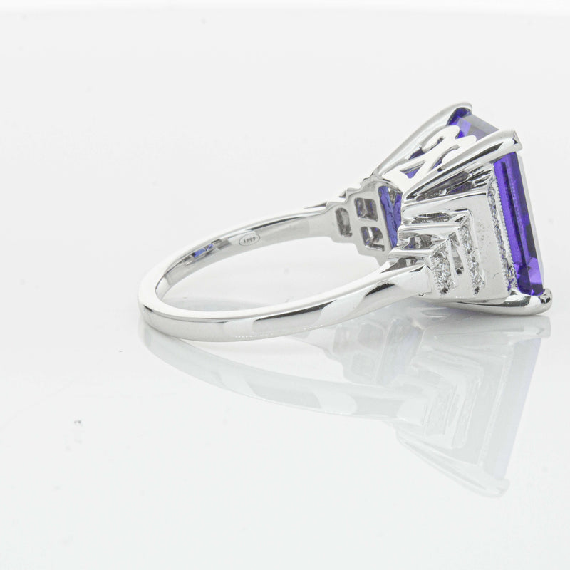 18ct White Gold 7.35ct Tanzanite & Diamond Maya Ring-Ring-Walker & Hall