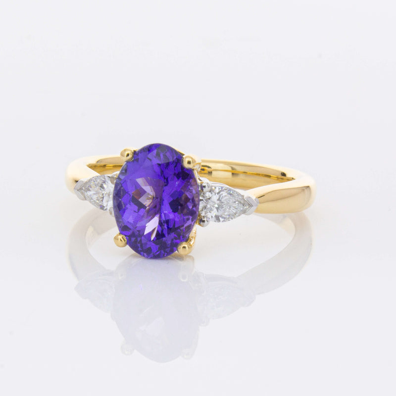 18ct Yellow Gold 1.75ct Tanzanite & Diamond Ayla Ring-Ring-Walker & Hall