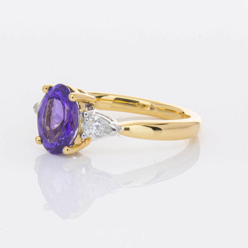 18ct Yellow Gold 1.75ct Tanzanite & Diamond Ayla Ring-Ring-Walker & Hall