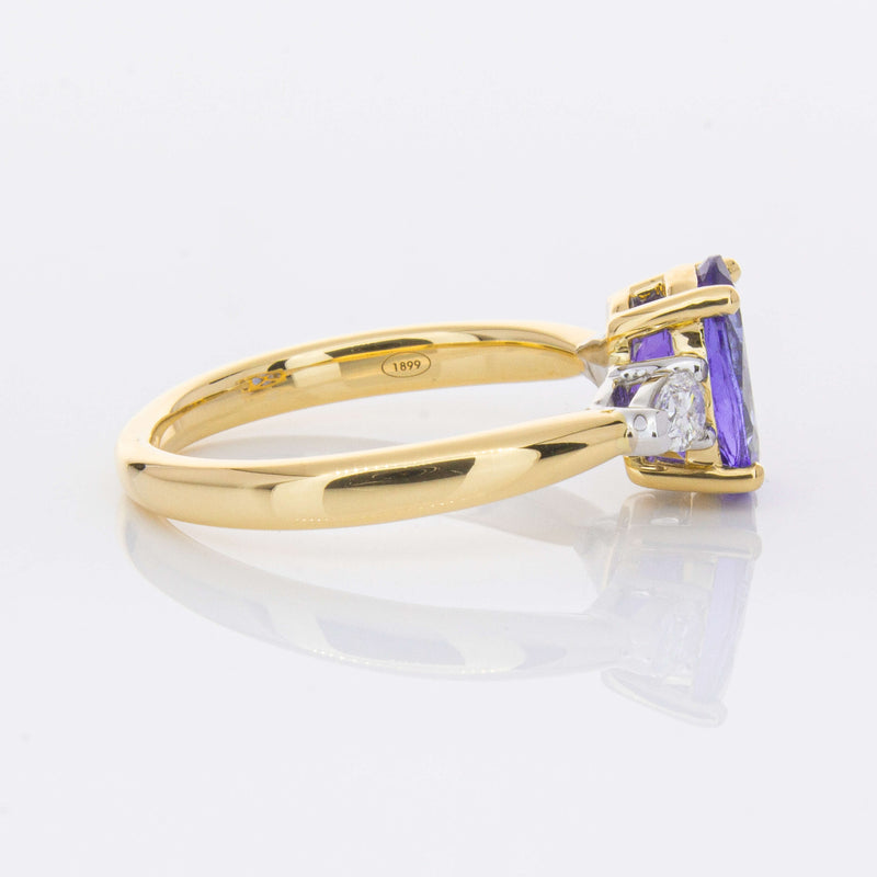 18ct Yellow Gold 1.75ct Tanzanite & Diamond Ayla Ring-Ring-Walker & Hall