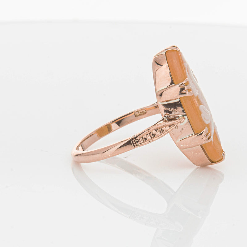 Vintage 9ct Rose Gold Cameo Ring-Ring-Walker & Hall