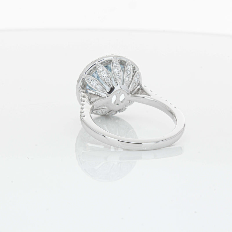 18ct White Gold 6.38ct Aquamarine & Diamond Sierra Ring-Ring-Walker & Hall