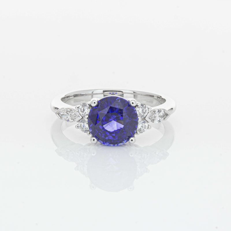 18ct White Gold 3.03ct Sapphire & Diamond Oriana Ring-Ring-Walker & Hall
