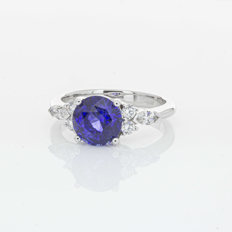 18ct White Gold 3.03ct Sapphire & Diamond Oriana Ring-Ring-Walker & Hall