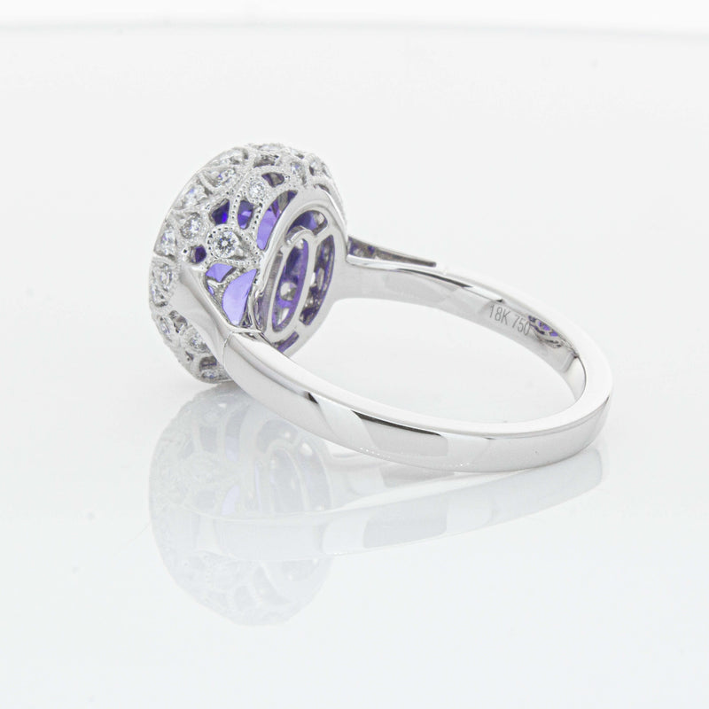 18ct White Gold 3.64ct Tanzanite & Diamond Dulce Ring-Ring-Walker & Hall