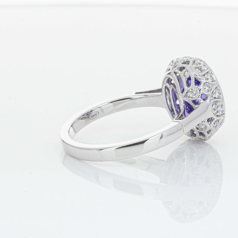 18ct White Gold 3.64ct Tanzanite & Diamond Dulce Ring-Ring-Walker & Hall