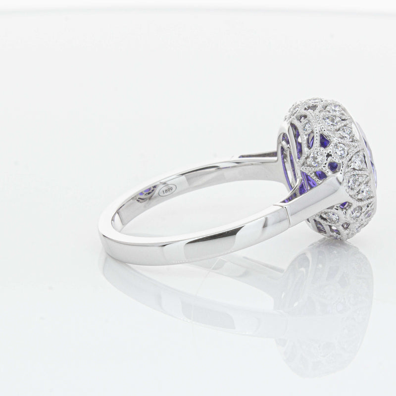 18ct White Gold 3.64ct Tanzanite & Diamond Dulce Ring-Ring-Walker & Hall