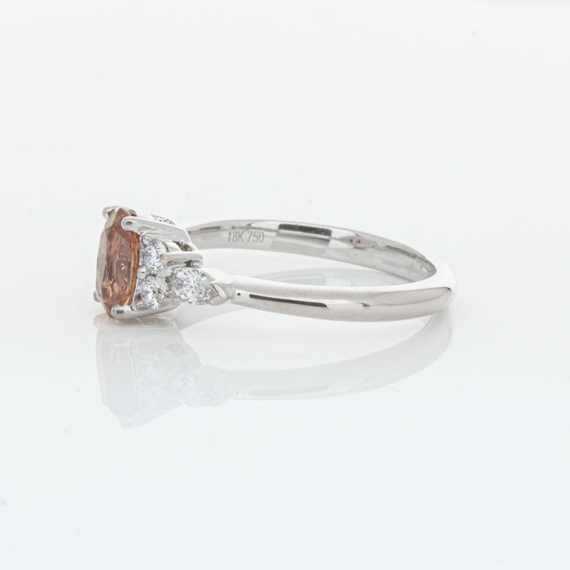 18ct White Gold 1.06ct Pink Sapphire & Diamond Oriana Ring-Ring-Walker & Hall