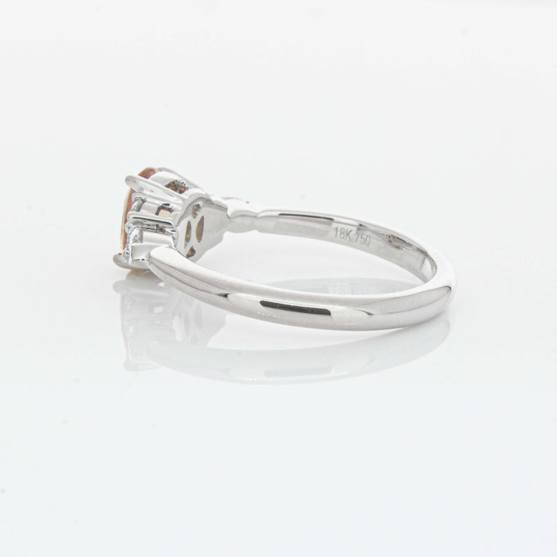 18ct White Gold 1.06ct Pink Sapphire & Diamond Oriana Ring-Ring-Walker & Hall