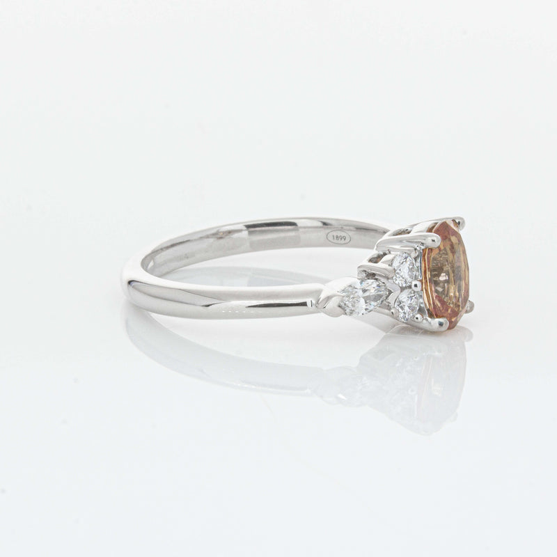 18ct White Gold 1.06ct Pink Sapphire & Diamond Oriana Ring-Ring-Walker & Hall