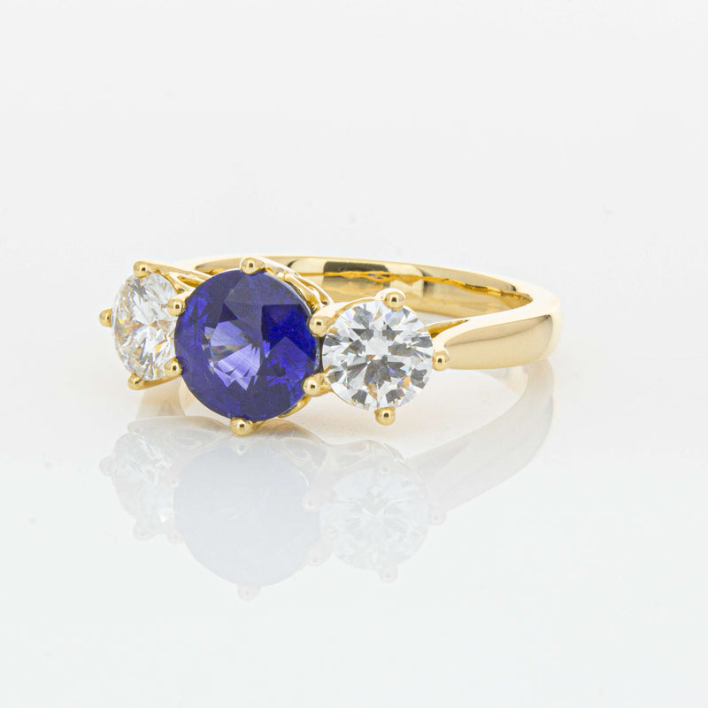18ct Yellow Gold 2.04ct Sapphire & Diamond Coronado Ring-Ring-Walker & Hall