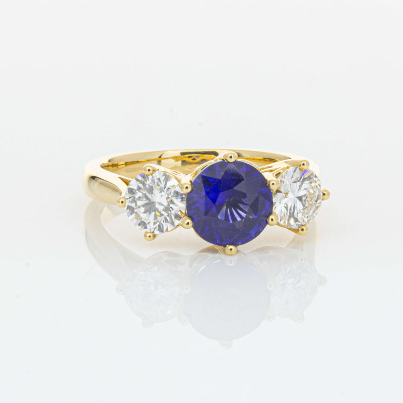 18ct Yellow Gold 2.04ct Sapphire & Diamond Coronado Ring-Ring-Walker & Hall