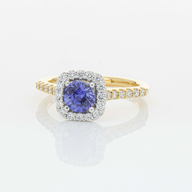 18ct Yellow Gold .83ct Sapphire & Diamond Manhattan Ring-Ring-Walker & Hall