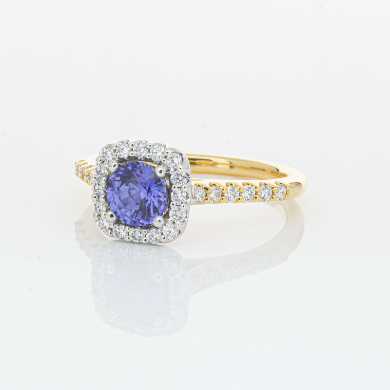 18ct Yellow Gold .83ct Sapphire & Diamond Manhattan Ring-Ring-Walker & Hall