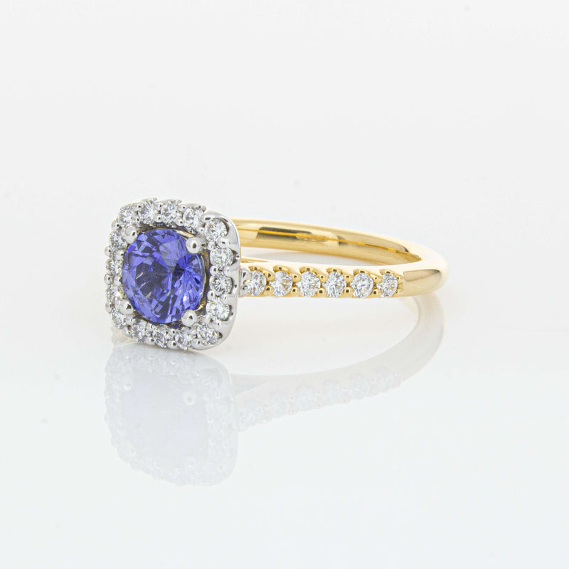 18ct Yellow Gold .83ct Sapphire & Diamond Manhattan Ring-Ring-Walker & Hall