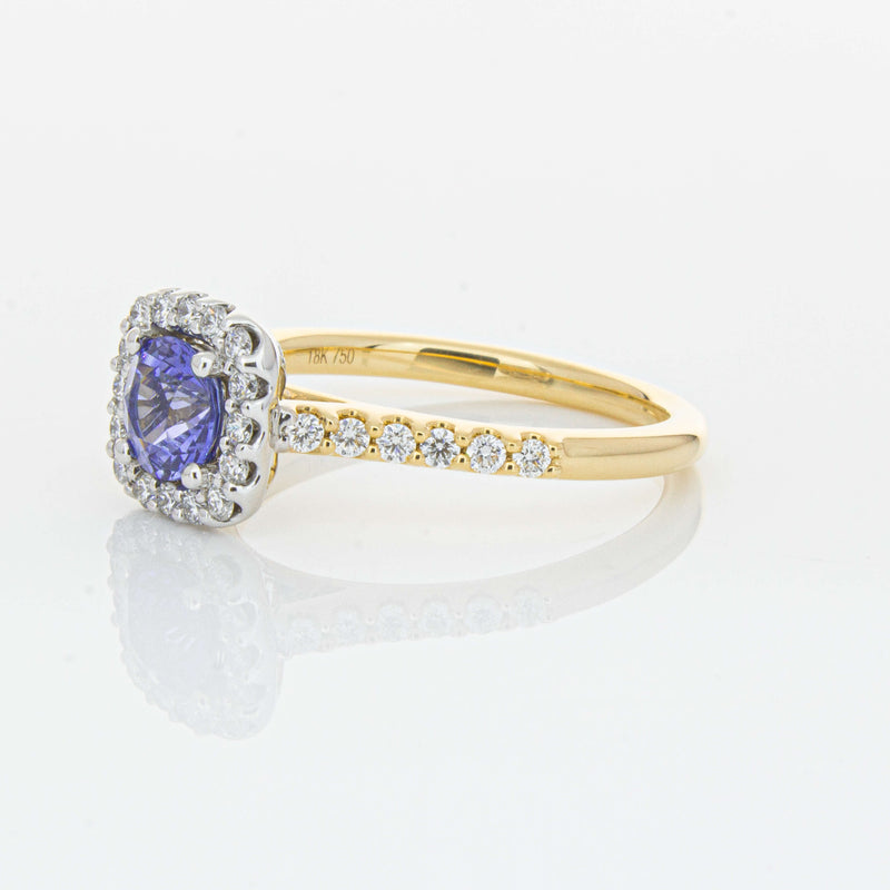 18ct Yellow Gold .83ct Sapphire & Diamond Manhattan Ring-Ring-Walker & Hall