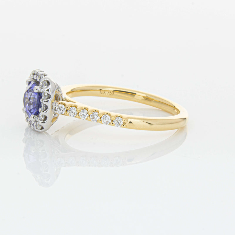 18ct Yellow Gold .83ct Sapphire & Diamond Manhattan Ring-Ring-Walker & Hall