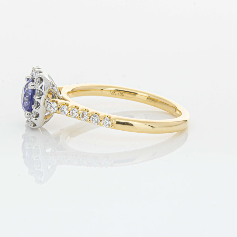 18ct Yellow Gold .83ct Sapphire & Diamond Manhattan Ring-Ring-Walker & Hall