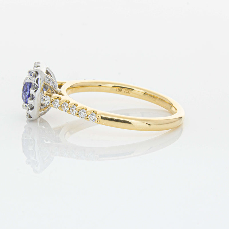 18ct Yellow Gold .83ct Sapphire & Diamond Manhattan Ring-Ring-Walker & Hall