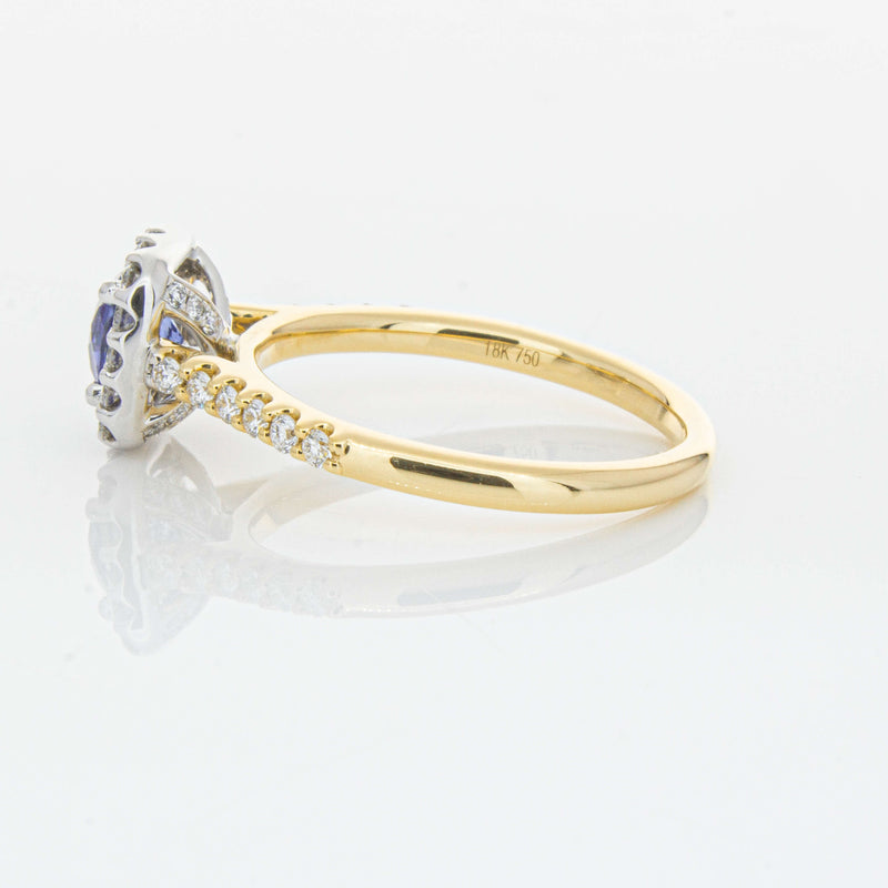 18ct Yellow Gold .83ct Sapphire & Diamond Manhattan Ring-Ring-Walker & Hall