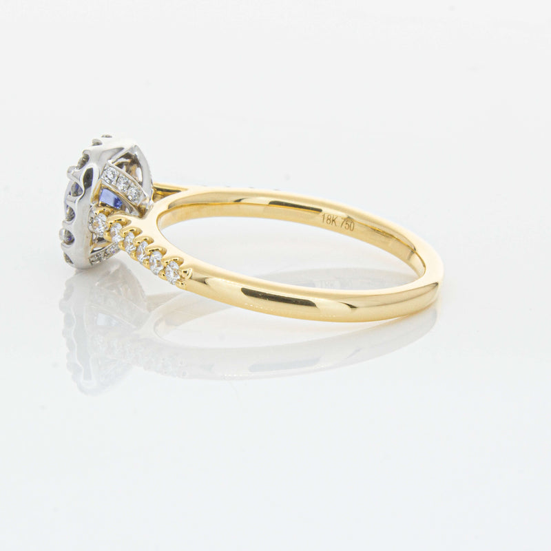 18ct Yellow Gold .83ct Sapphire & Diamond Manhattan Ring-Ring-Walker & Hall