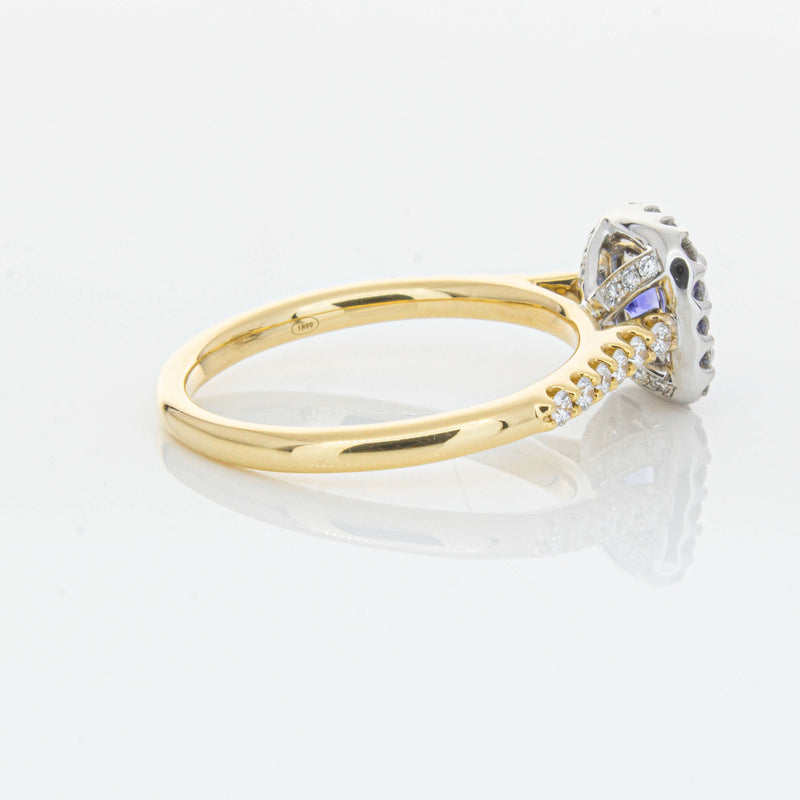 18ct Yellow Gold .83ct Sapphire & Diamond Manhattan Ring-Ring-Walker & Hall