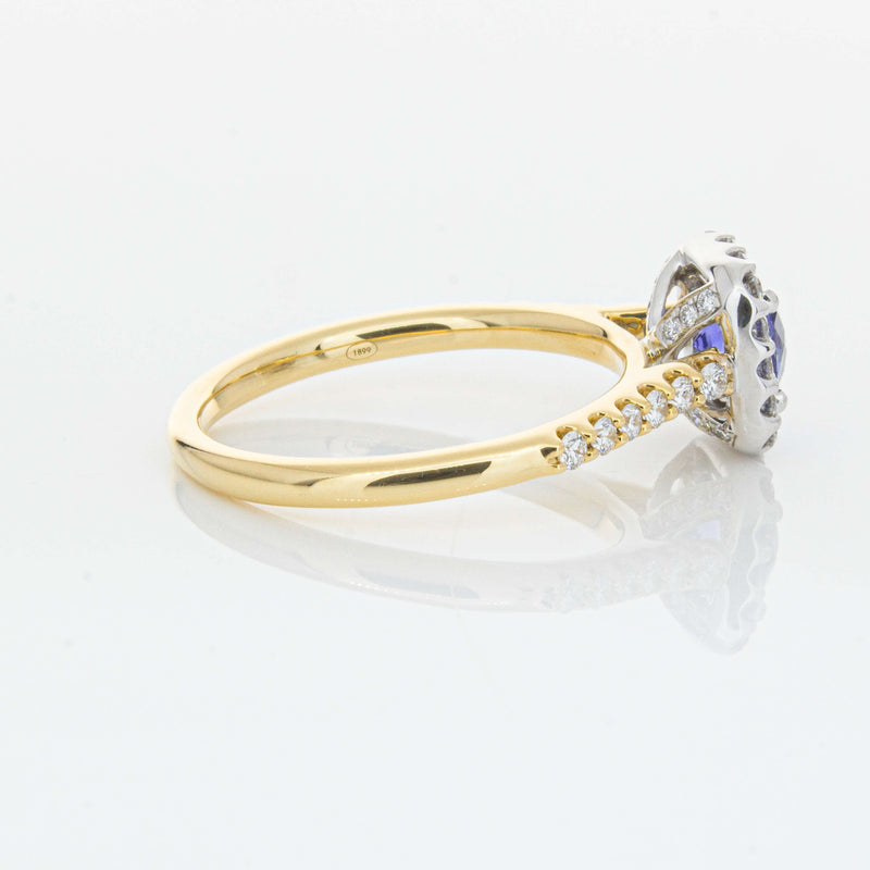 18ct Yellow Gold .83ct Sapphire & Diamond Manhattan Ring-Ring-Walker & Hall