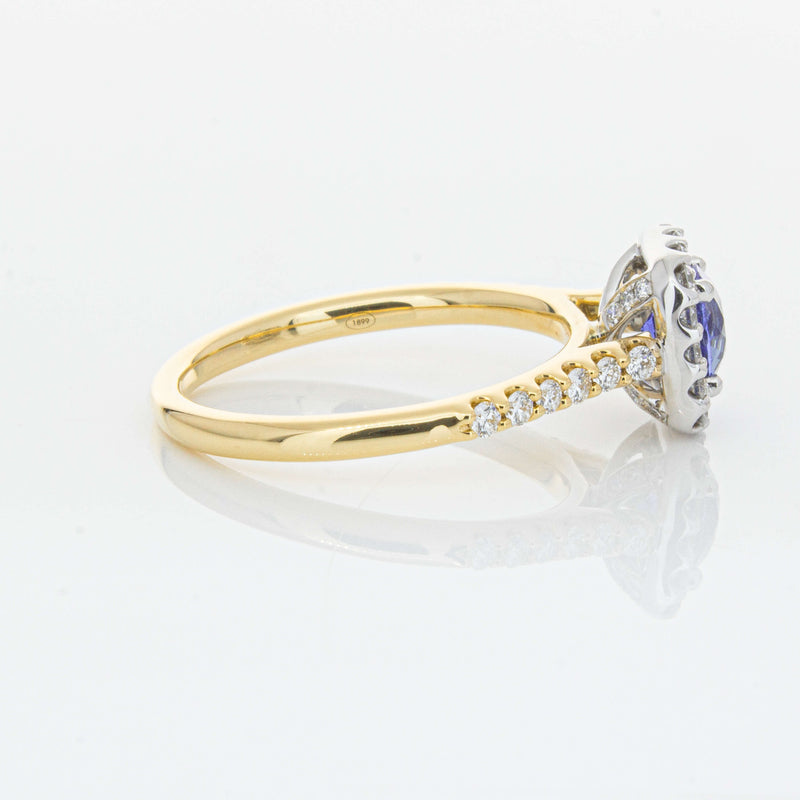 18ct Yellow Gold .83ct Sapphire & Diamond Manhattan Ring-Ring-Walker & Hall