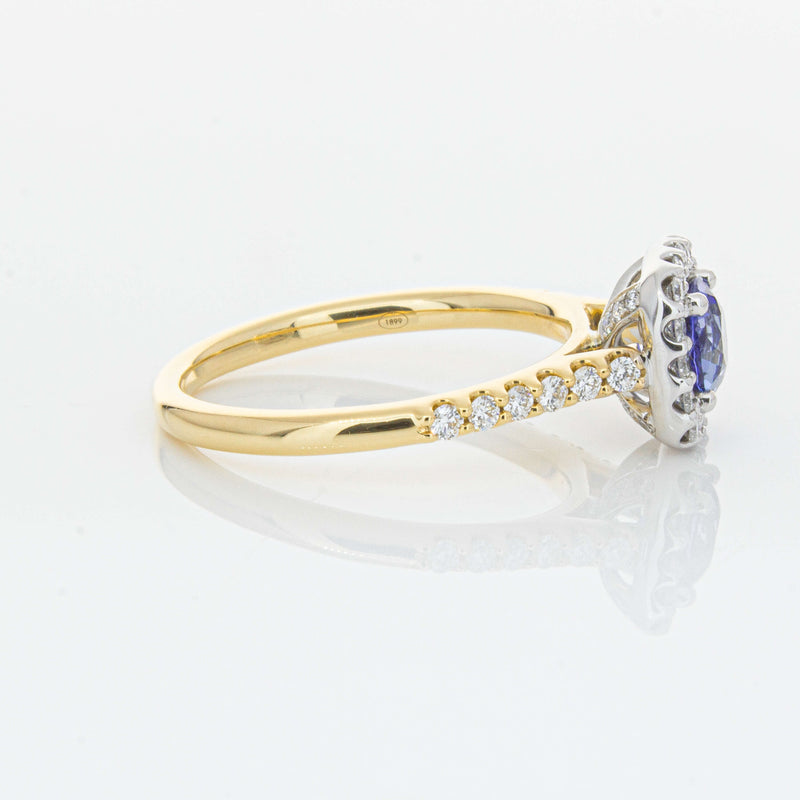 18ct Yellow Gold .83ct Sapphire & Diamond Manhattan Ring-Ring-Walker & Hall