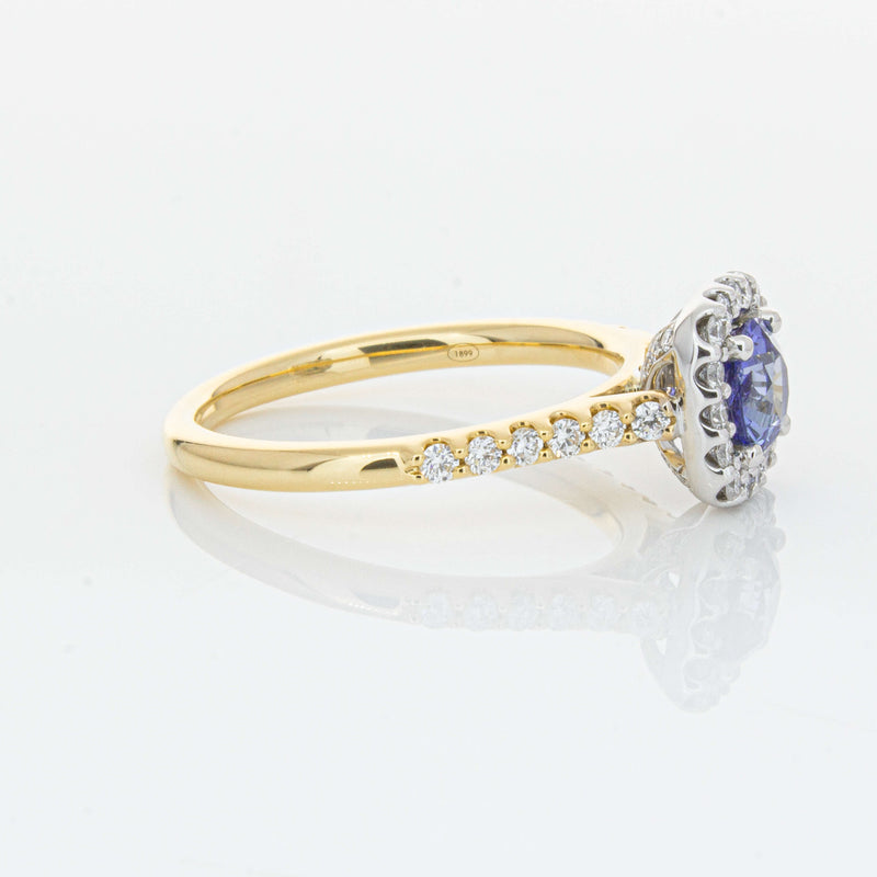 18ct Yellow Gold .83ct Sapphire & Diamond Manhattan Ring-Ring-Walker & Hall