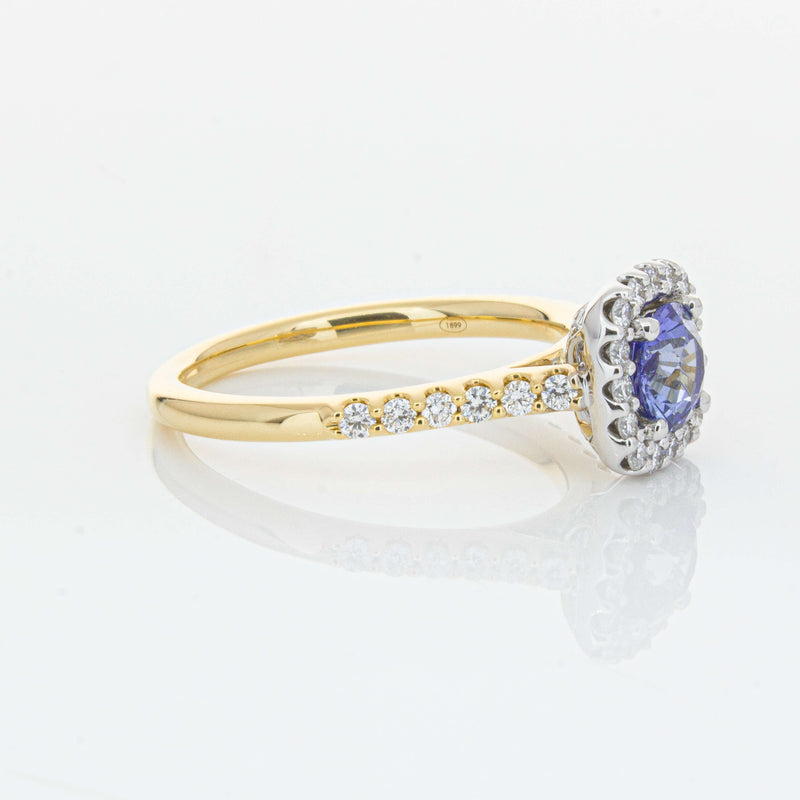 18ct Yellow Gold .83ct Sapphire & Diamond Manhattan Ring-Ring-Walker & Hall
