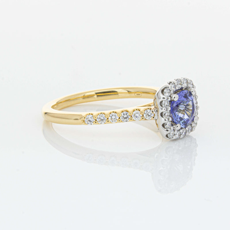 18ct Yellow Gold .83ct Sapphire & Diamond Manhattan Ring-Ring-Walker & Hall