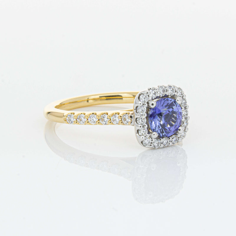18ct Yellow Gold .83ct Sapphire & Diamond Manhattan Ring-Ring-Walker & Hall