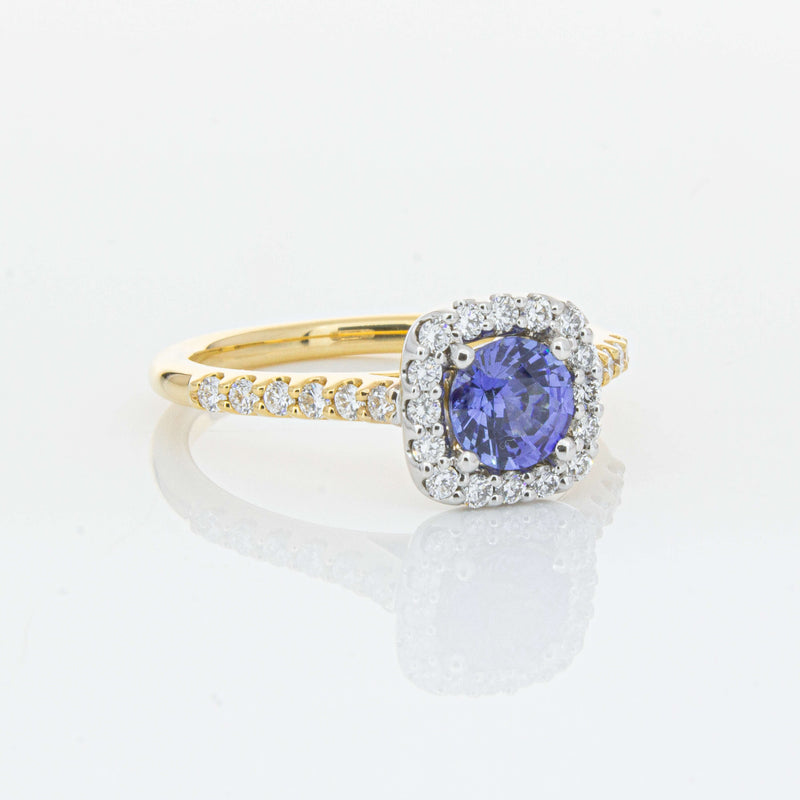 18ct Yellow Gold .83ct Sapphire & Diamond Manhattan Ring-Ring-Walker & Hall