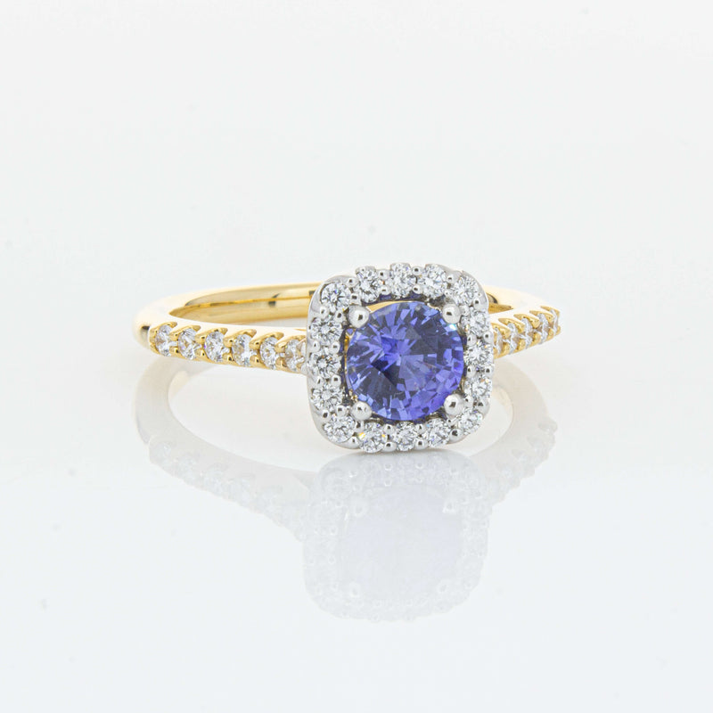 18ct Yellow Gold .83ct Sapphire & Diamond Manhattan Ring-Ring-Walker & Hall